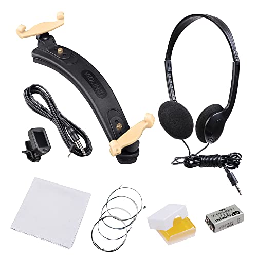 Aw 4/4 Electric Violin Full Size Wood Silent Fiddle Musical Instrument Fittings Headphone Blue #TOP7