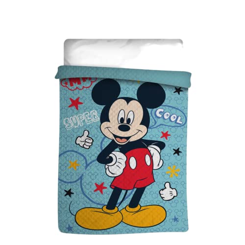SaoTi Edredón Nórdico Infantil 180 x 260 cm, Edredón Cama 90-105, Cálido, Ligero y Transpirable Minnie, Spiderman, Mickey. (Mickey)