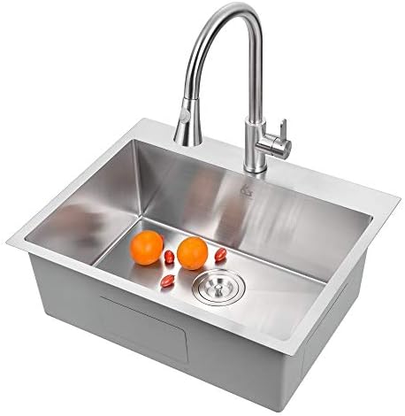 Yutong 28" x 20" Top-Mount/Drop in SS304 Stainless Steel Kitchen Sink Single Bowl with Grid — view 4