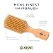 Kent OG4 Rectangular Beachwood Gentlemen's Hair Brush and Facial for Beard Care - Exfoliating Natural Boar Bristle Brush for Mens Grooming, Hair Care, and Beard Straightener for Men's
