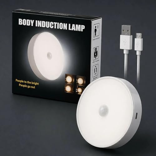 Image of Motion Sensor Light for Home with USB Charging, Wireless Sensor Light for Wardrobe, Night Light for Cupboard, Stairs - White (Pack-1)