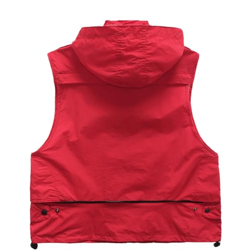 Men's Lightweight Quick Dry Multi Pockets Hooded Cargo Vest Outdoor Utility Fishing Photo Safari Work Travel Vest Jacket2