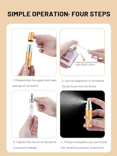 BELEVO Travel Perfume Atomiser Refillable 3 Pcs Perfume Travel Bottle For Toiletries 5 Ml Refillable Perfume Bottle Mini Spray Bottle Suitable For Men And Women Travel Essentials - Image 6