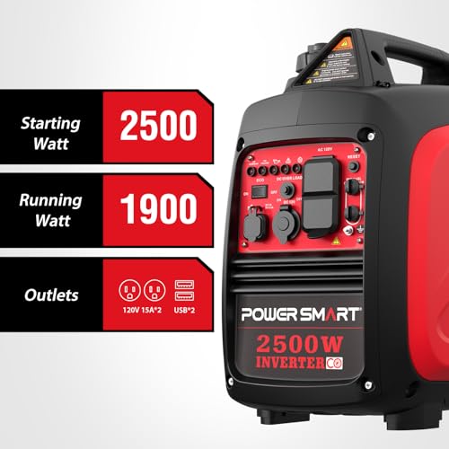 Image of PowerSmart 2500-Watt Portable Inverter Generator, Quiet for Camping