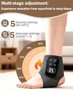 Massaggiatore per piedi 3 in 1, massaggiatore per piedi con calore elettrico, massaggiatore per piedi per neuropatia, massaggiatore per caviglia con 5 modalità, 5 livelli di calore, regalo unisex