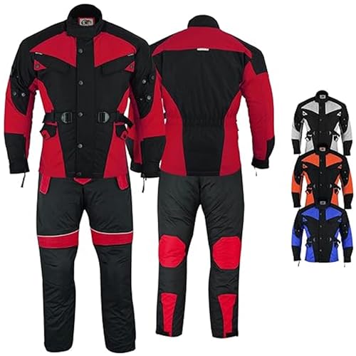 German Wear - Traje de 2 piezas para moto, tejido Cordura, chaqueta y pantalones