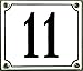 Produktbild Buddel Bini Wetterfestes Emaille Hausnummernschild 11 12 x 14 cm, sofort lieferbar, weiß