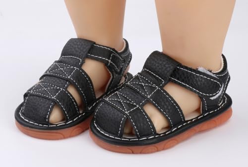 Image of Baby Boys Girls Squeaky Sandals Summer Closed-Toe Anti-Slip Premium Rubber Sole Toddler First Walkers Shoes