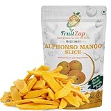 FruitZap Alphonso - Rodajas liofilizadas de mango | Puro, sin pulpar y real | El rey de los mangos | Snack inteligente saludable | Vegano y sin gluten | Bolsa de 100 g