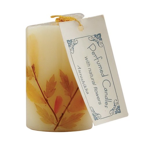 Auroshikha Candles & Incense Cylindrical Flower Candle, Tuberose #TOP23