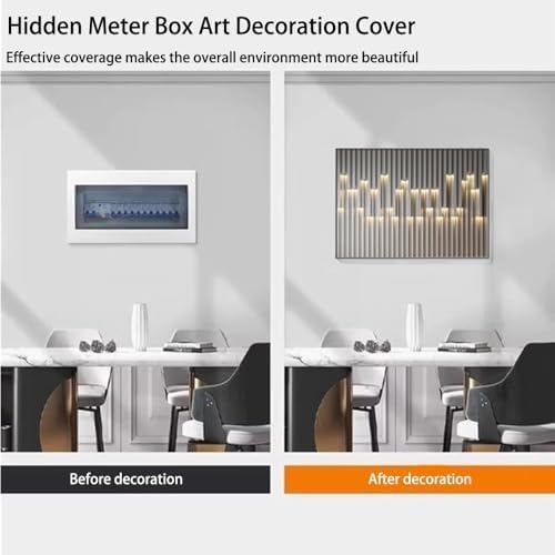 3D Wall Art Decorative Cover for Electric Meter Box, Wall Mounted Circuit Breaker Panel, Stylish Home Decor, 19.7" H x 27.6" W, Unique Electl Panel Design