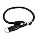 Hund und günstig Kaufen-lionto Hundehalsband aus strapazierfähigem Nylon für Hundetraining, Länge 40 cm, 0,8 cm Dicke, Zugstopp Halsband für Hunde, Lederimitat mit Metallring & Anpassung durch stufenlosen Schieber, schwarz