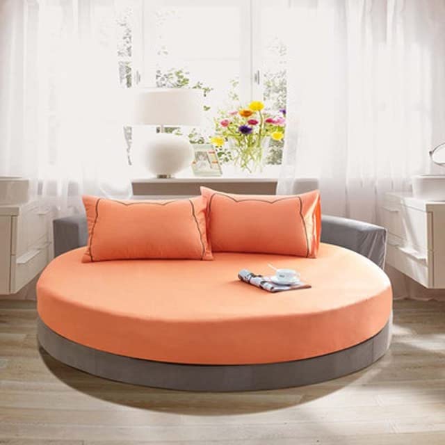 Drap housse extensible rond de 2m et taies d'oreiller pour literie et matelas stretch