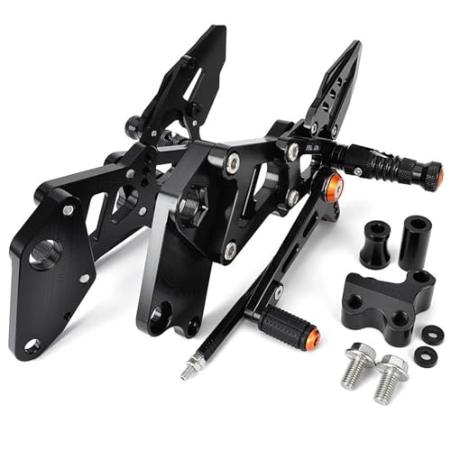 Repose-Pieds RC 390 Réglables Moto Commandes Reculées Ensemble Arrière Pédales Noir