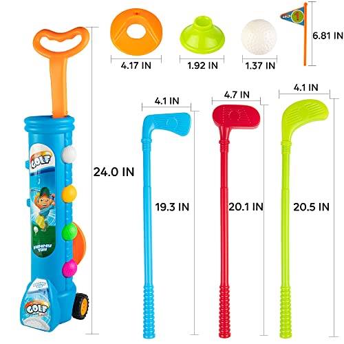 Liberry Kids Golf Clubs Set, Golf Toy With 1 Golf Cart, 3 Golf Clubs, 2 Practice Holes, 2 Golf Tees & 6 Balls, Early Educational, Outdoors Exercise Toy For Kid Ages 3 4 5 Years Old, Boys & Girls #TOP3
