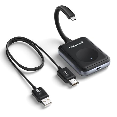 Lemorele Transmissor sem fios USB C e recetor HDMI, suporta 8 TXS a 1 RX, plug and play, banda dupla 5G/2,4 G, para transmitir vídeo e áudio de PC/TV Box para monitor / projetor