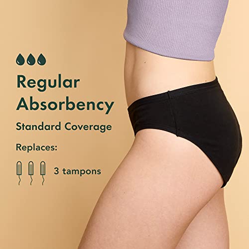 Rael Bundle - Organic Cotton Cover Sanitary Pads (Regular, 28 Count) & Period Cotton Underwear for Women (Bikini, Medium)