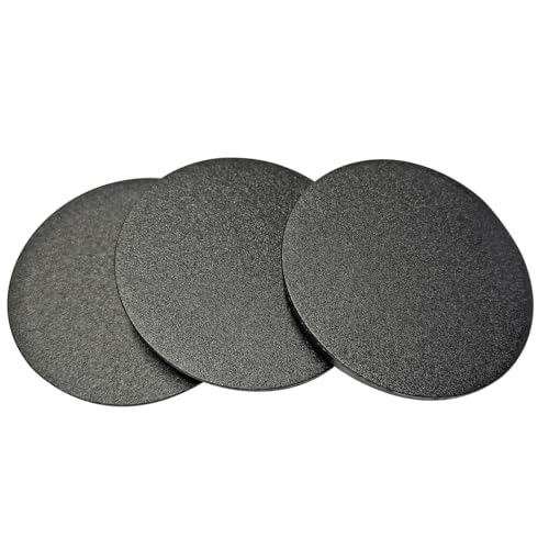 Qrity 3 PCS Plastic Button Plugs, 70mm Round Drill Hole Cover Caps, Snap on Type, Furniture Hole Caps, Black