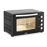  bredeco Mini-Four Minifour Mini Four Posable Petit Four Électrique BCMO-38L (1 600 W, 38 l, 100-230 °C, Multifonctions, 4 Programmes, Convection/Chaleur Tournante, Plaque & grille)