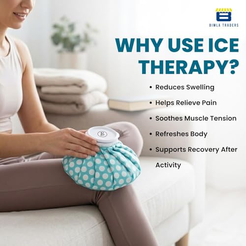 Image of Btag Hot & Cold Ice Bag for Pain Relief (9 Inch) | Reusable Cold Therapy for First Aid Sports Injury, Shoulder, Swelling |Leakproof & Durable Leakproof Fabric Headache, Muscle Pain (Blue Dotted)