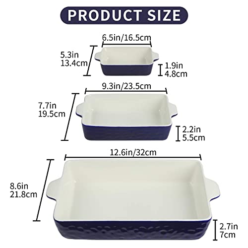 Warome Baking Dish, Ceramic Baking Dishes For Oven, Bakeware Sets, Rectangular Baking Pan With Handles, Large Casserole Dish For Cooking, Kitchen, Cake Dinner, Banquet And Daily Use - Set Of 3 #TOP5
