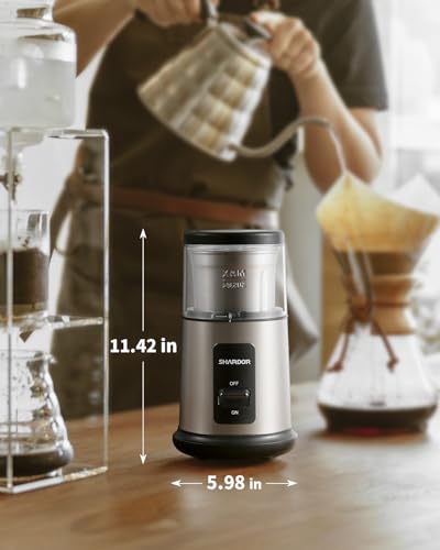 Image of SHARDOR One Touch Coffee Grinder Electric, Spice, Herb, For Coffee Bean Spices and Seeds with 1 Removable Stainless Steel Bowl, Dry Grinder, Silver
