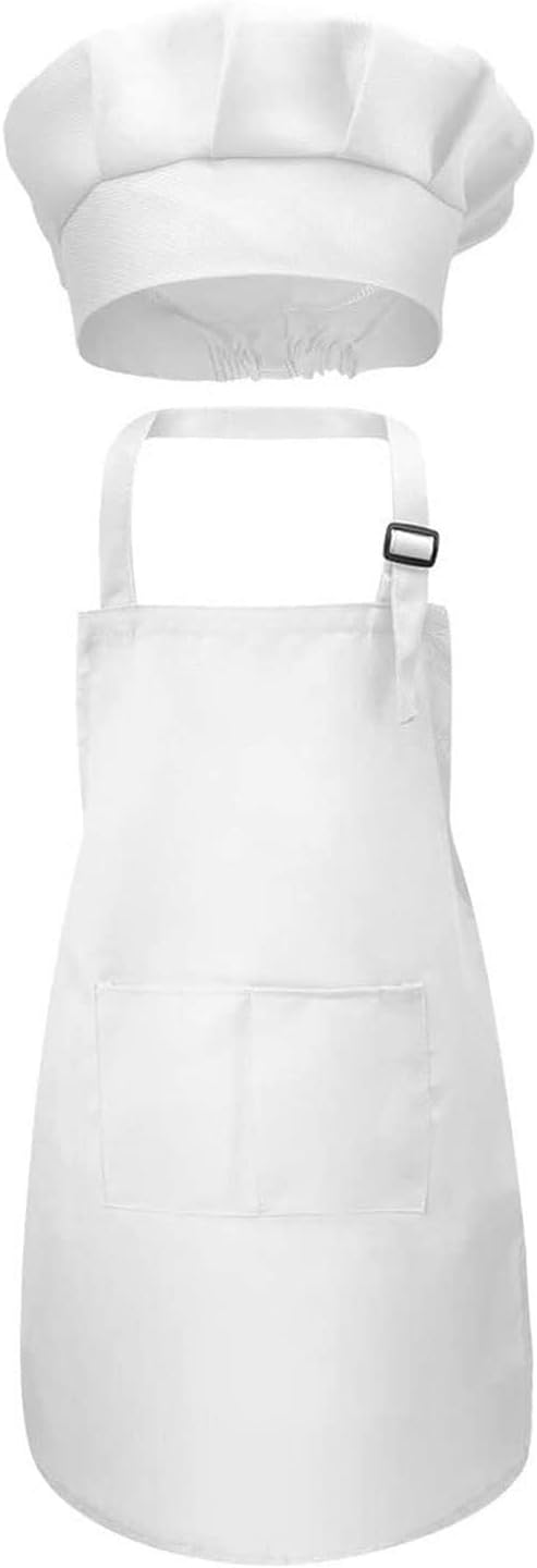 Chef Aprons for Men Women with ，Aprons With Pockets Front Pocket Apron Apron Kitchen Craft Apron Painting Cooking Pinafore Apron(White)