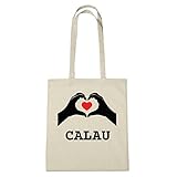 100% Baumwolle JOllify CALAU Umwelttasche Jutetasche B2657jute - Farbe: natur: Hände Herz
