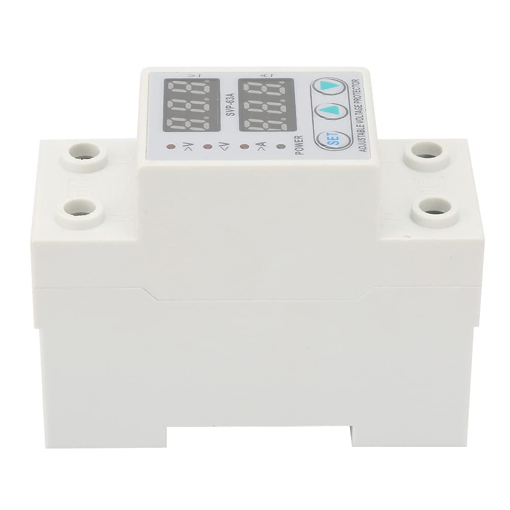 Protettore Corrente AC230V 63A Doppio Display LED Monofase Protezione Sovratensione e Sottotensione per Installazioni Elettriche Residenziali