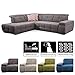 Produktbild CAVADORE Schlafsofa Mistrel mit Ottomane links / Große Eck-Couch im modernen Design / Mit Bettfunktion / Inkl. verstellbare Kopfteile / Wellenunterfederung / 269 x 77-93 x 228 cm / Dunkelgrau