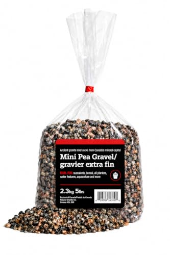 Growia 1/4" Granite Mini Pea Gravel, 5 lb Bag, Natural Decorative Stone