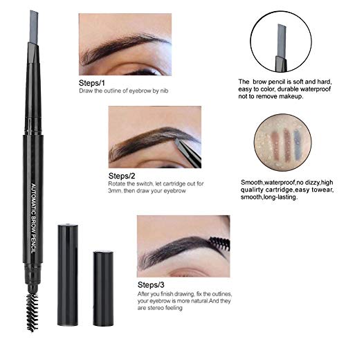 5 Colors Eyebrow Pen, Long Lasting Eyebrow Gel For Waterproof Eyebrow Makeup Waterproof Eye Brow Pencil Triangular Tip With Brush Makeup Cosmetic(Dark Brown) #TOP3