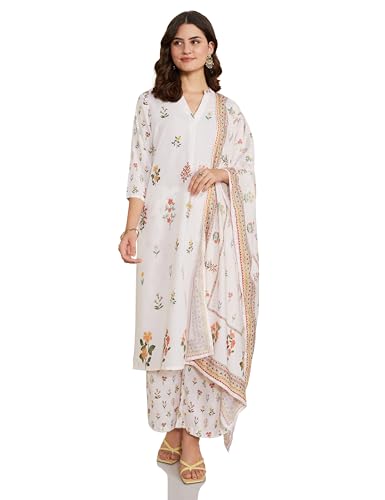 Image of Amazon Brand - Myx Women Guldasta Print Kurta Pant Set with Dupatta (Available in Plus Sizes)