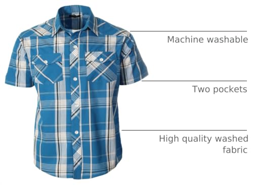 Image of Gioberti Boys Casual Western Plaid Pearl Snap-on Buttons Short Sleeve Shirt