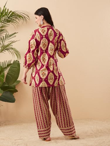 Image of MOKOSH Women's Cotton Print Kurta with Farsi Pant