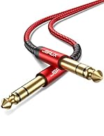 【Plug and Play】Professional Series Stereo Plugs,Gold Plated Premium 6.35mm Jack 1/4" TRS Cable, This cable features a TRS 1/4" connector design. It is ideally used to connect pro audio and DJ equipment such as studio monitors, mixers, amplifiers and ...