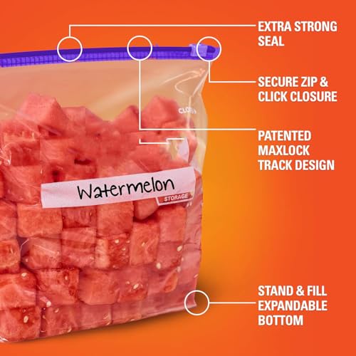 Image of 10 PCS Zip Lock Bag for Fridge | Slider Freezer Bags for Food Storage | Resealable Ziplock Pouch for Travel, Kitchen Organization | Freshness Easy Open Clear Bags BPA FREE -PURPLE-V963