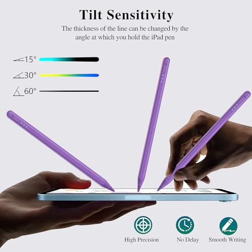 Image of Stylus Pen for iPad11&10thGen,14Mins Faster Charge, with Pencil Holder,Palm Rejection, Tilt Sensitivity, for iPad Air11&13-inch(M3 /M2), iPad Pro 11&13-inch (M4),iPad 6-11th,iPad Pro 11 /12.9 inch