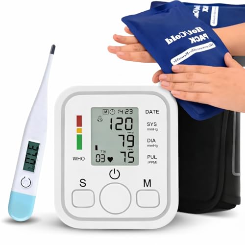 Image of Aika AK-555 Blood Pressure Monitor Combo Pack with Clinically Tested Thermometer & CG-101 Cold Gel Pack - Comprehensive Health & Recovery Solution
