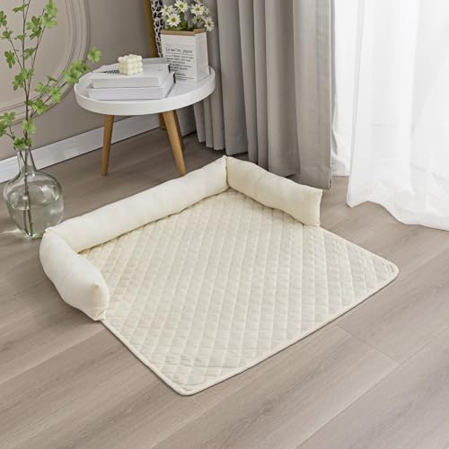 OKYUK Hundebetten Hundekissen - Sofaschutz, handgefertigtes Hundebett waschbar, hundekissen，Couchkissen, Hundematte Flauschiges Hundebett für große, mittelgroße & kleine HundeGrosse (Beige，75× 75cm)