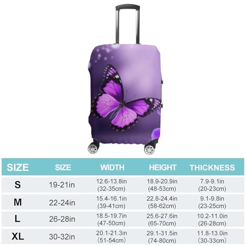 Purple Butterfly Luggage Cover, Washable Elastic Suitcase Cover Protector Fit 18-32 Inch Luggage2