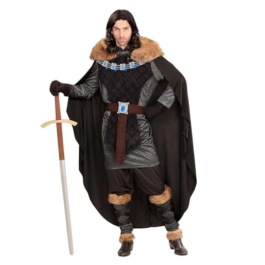 W WIDMANN MILANO Party Fashion - Disfraz de príncipe medieval, túnica, capa, cinturón, cubrebotas, noble, fiesta temática, carnaval
