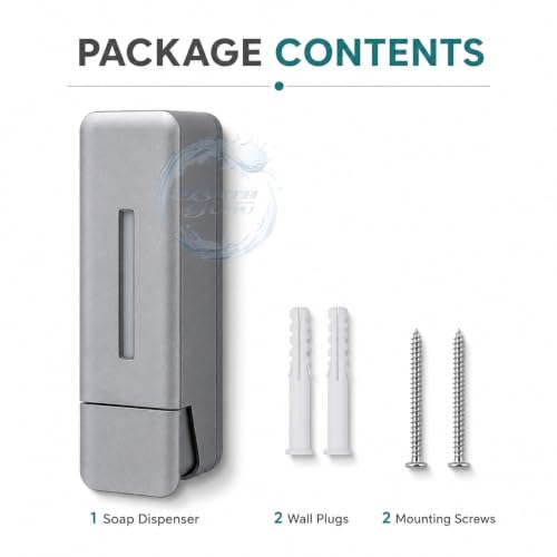 Image of BATH GURU ABS Liquid Soap Dispenser for Bathroom Wash Basin | Kitchen Sink | 350ml Heavy Duty Refillable Wall-Mounted Handwash Dispenser for Home,Offices, Hotels, and Commercial Washrooms (Gun Grey)