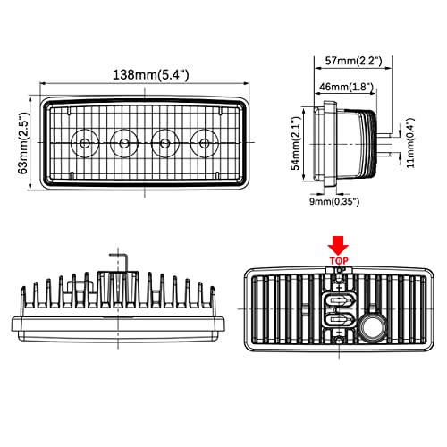 Bombilla LED rectangular 3x6 pulgadas Raycharm 2-pack miniatura 2