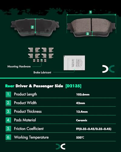 Image of SCITOO D866 D2135 8PCS Front and Rear Ceramic Brake Pad Sets | Fit 2017-2020 For Mitsubishi For For Outlander 2.4L,2017-2020 For For Outlander 3.0L