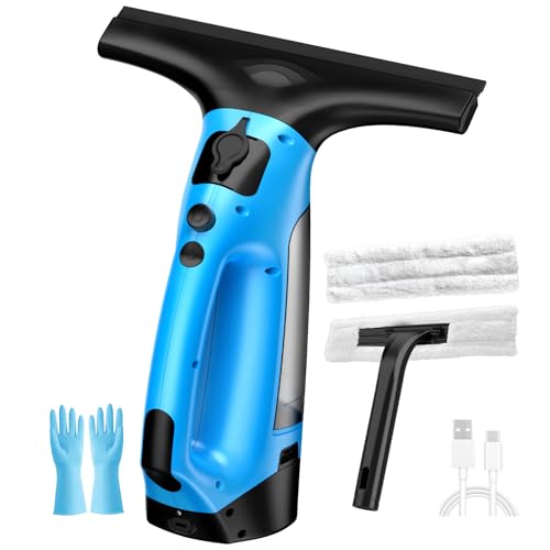 Homenova Window Vac, 3-In-1 Rechargeable Window Cleaner With 1500Pa, Efficiently Cleaning And Cordless Window Cleaning Equipment For Windows, Mirrors, Shower Glass, Tiles, And Countertops