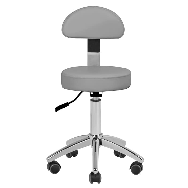 Tabouret cosmétique avec dossier AM-304 gris
