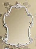 Farbe: silber / weiß Casa Padrino Luxus Barock Spiegel Weiß/Silber - Prunkvoller Italienischer Barockstil Wandspiegel - Barock Möbel - Luxus Möbel im Barockstil - Luxus Qualität - Made in Italy