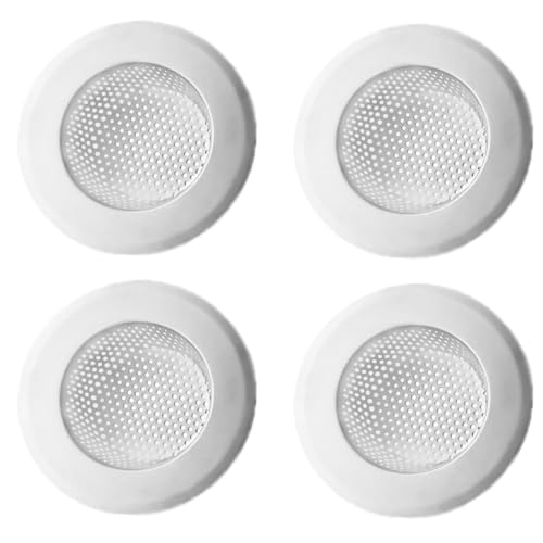 Drain Hair Catcher,Drain Stoper,Shower Drain Cover for Bathtub, Kitchen Sink Strainer, Stainless Steel Bathroom Sink, Drain Stopper with (4 PCS,White,2.7 in)