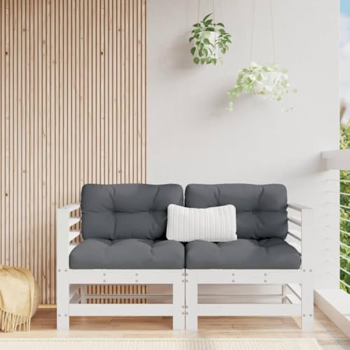 UJCHVHN Item-Garden - Sofás esquineros de 2 piezas de madera maciza de pino blanco, asientos al aire libre, sofás seccionales para exteriores